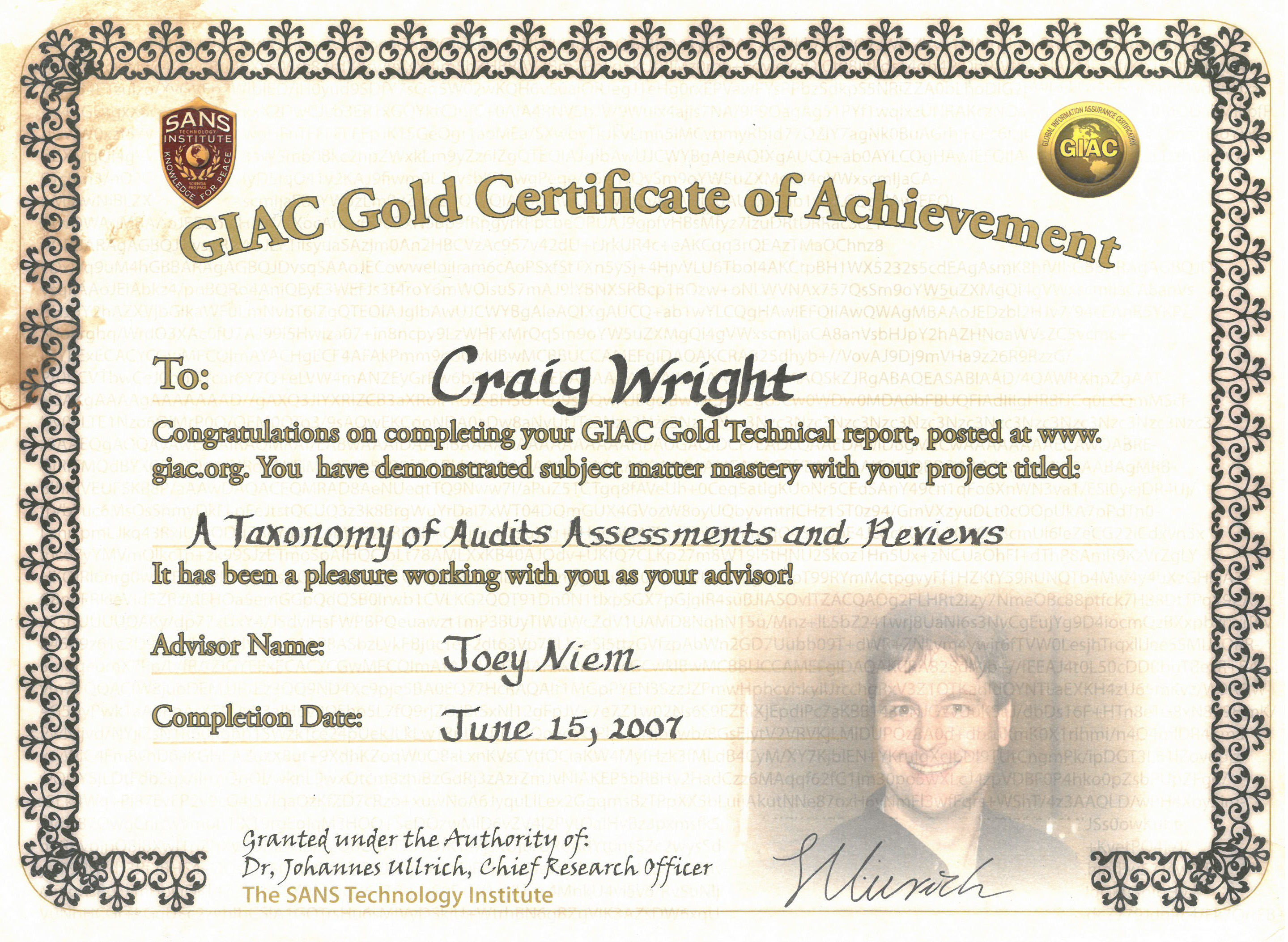 GIAC Gold: A Taxonomy of Audits Assessments and Reviews