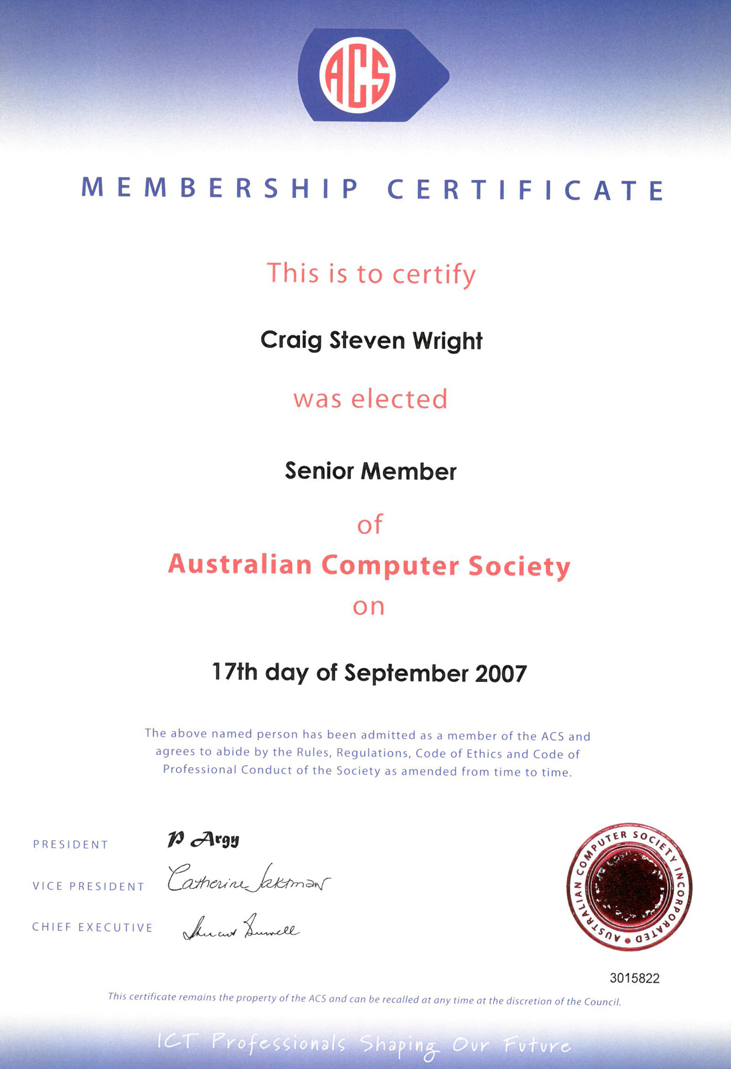 Australian Computer Society - Senior Member