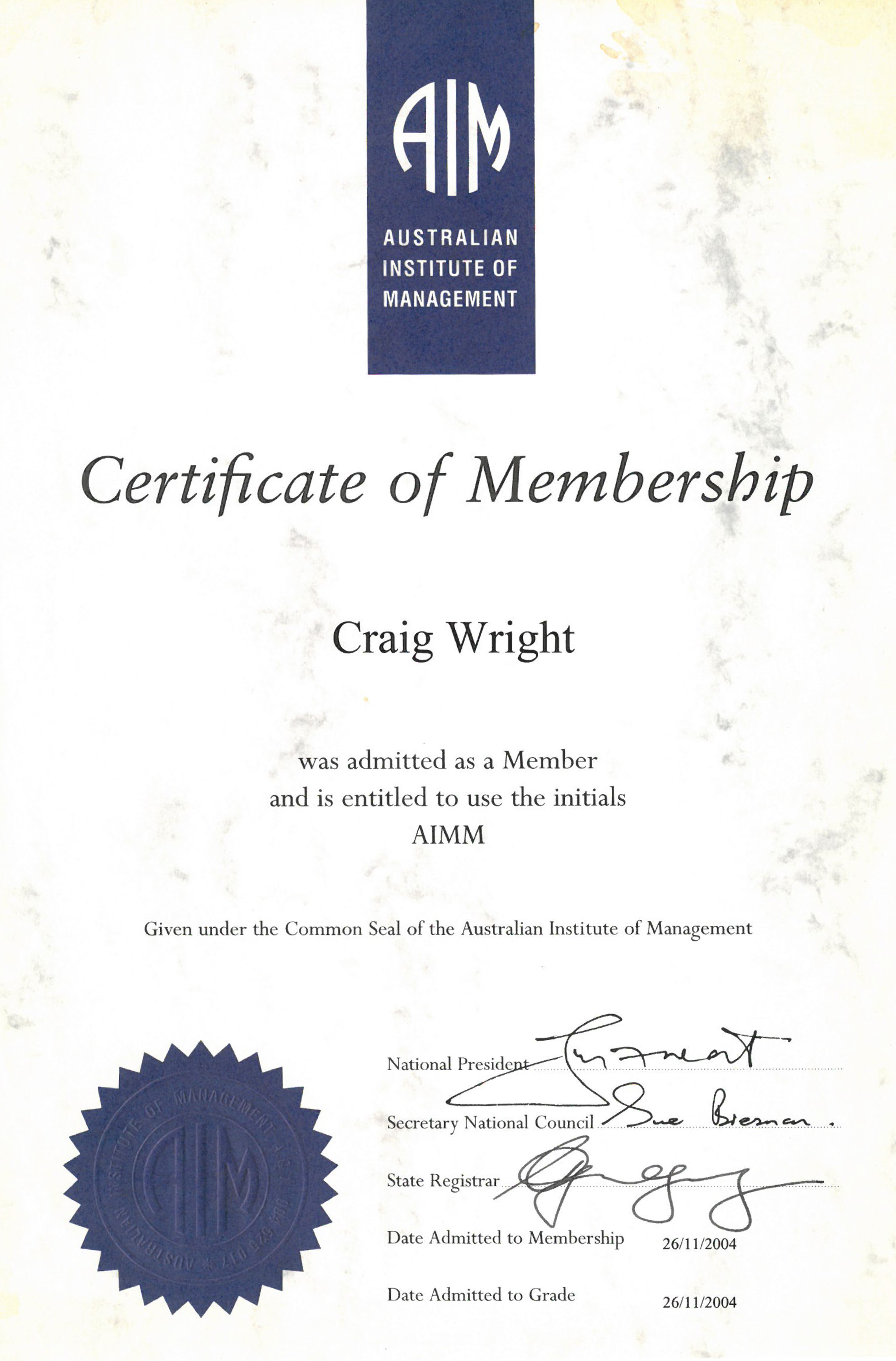 Australian Institute of Management (AIM) Member