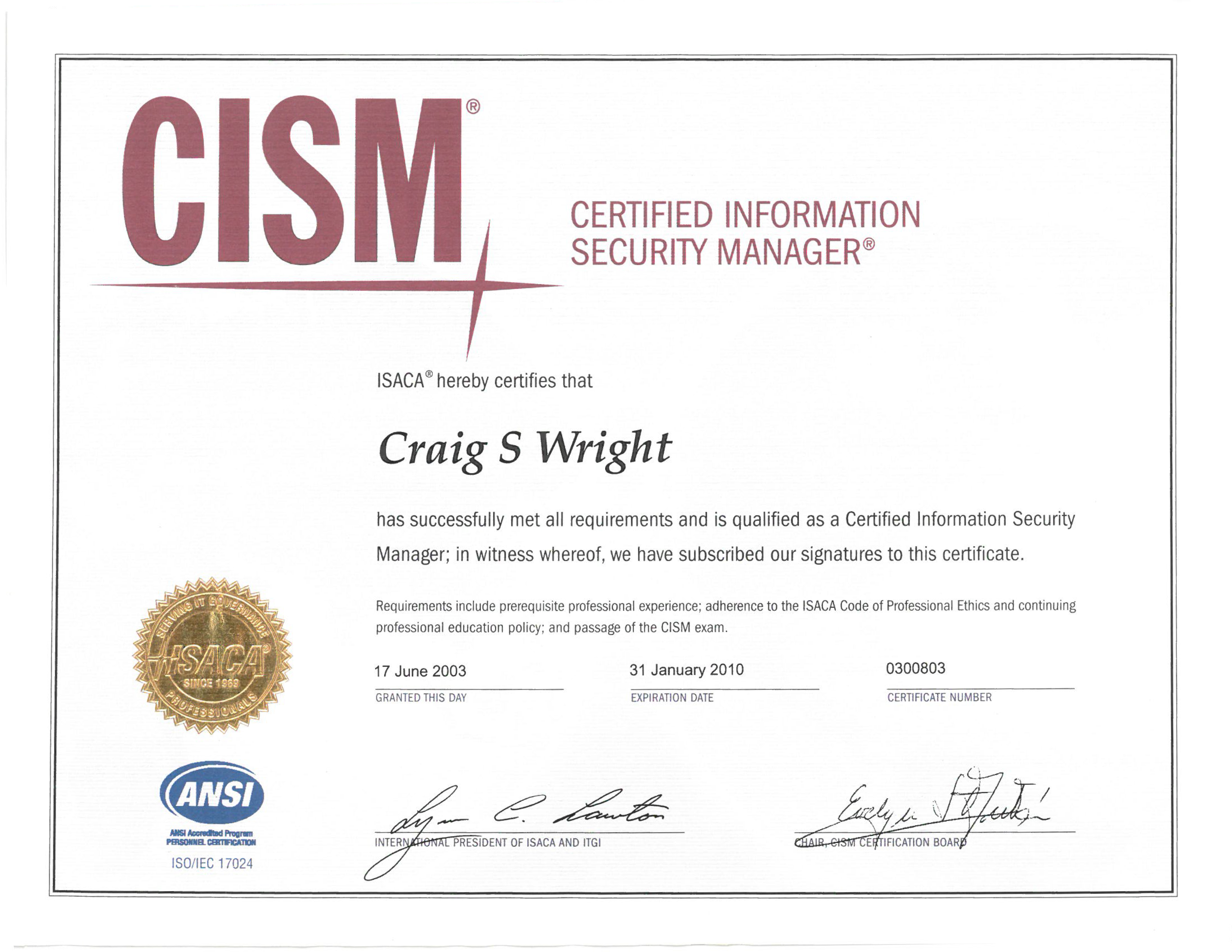 CISM Certified Information Security Manager