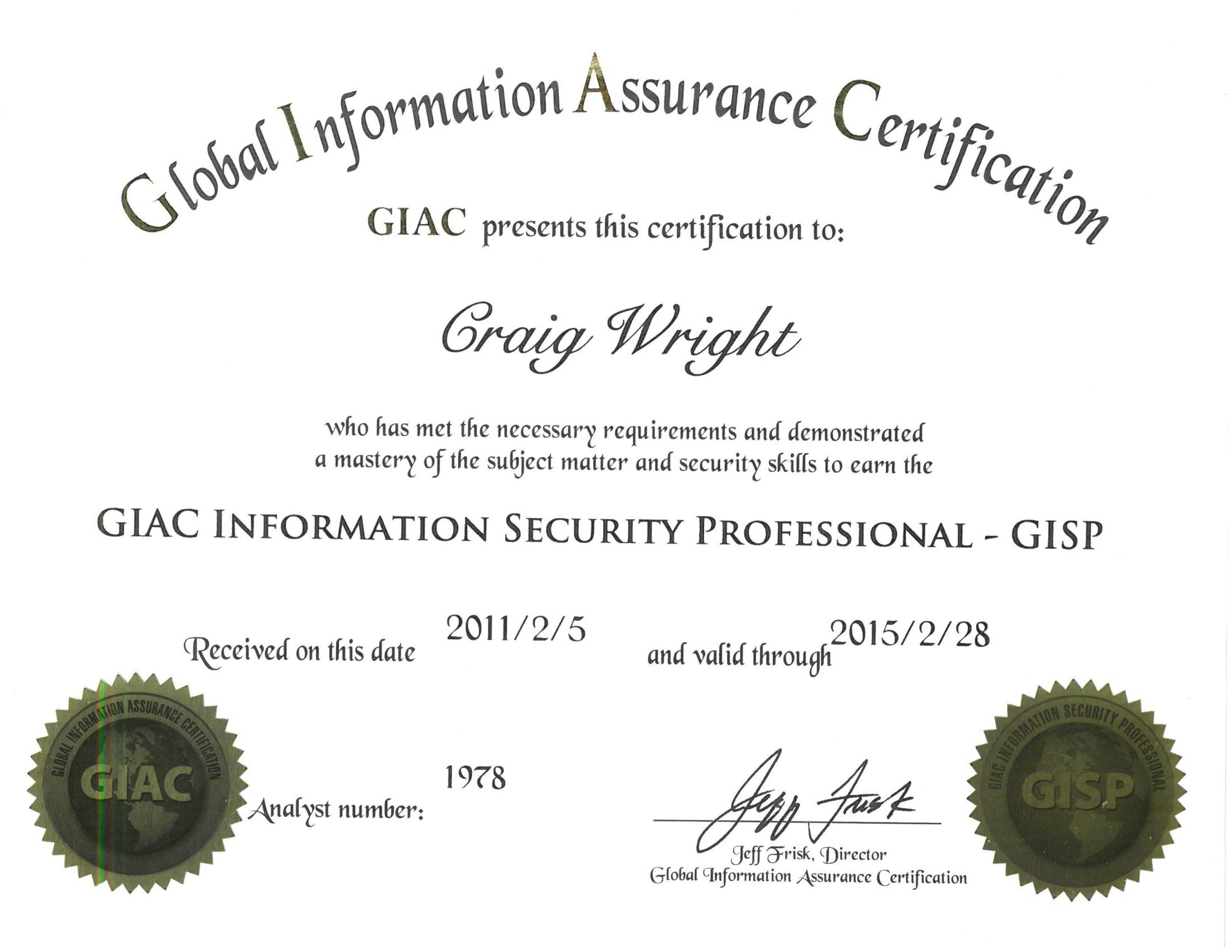 GIAC Information Security Professional - GISP