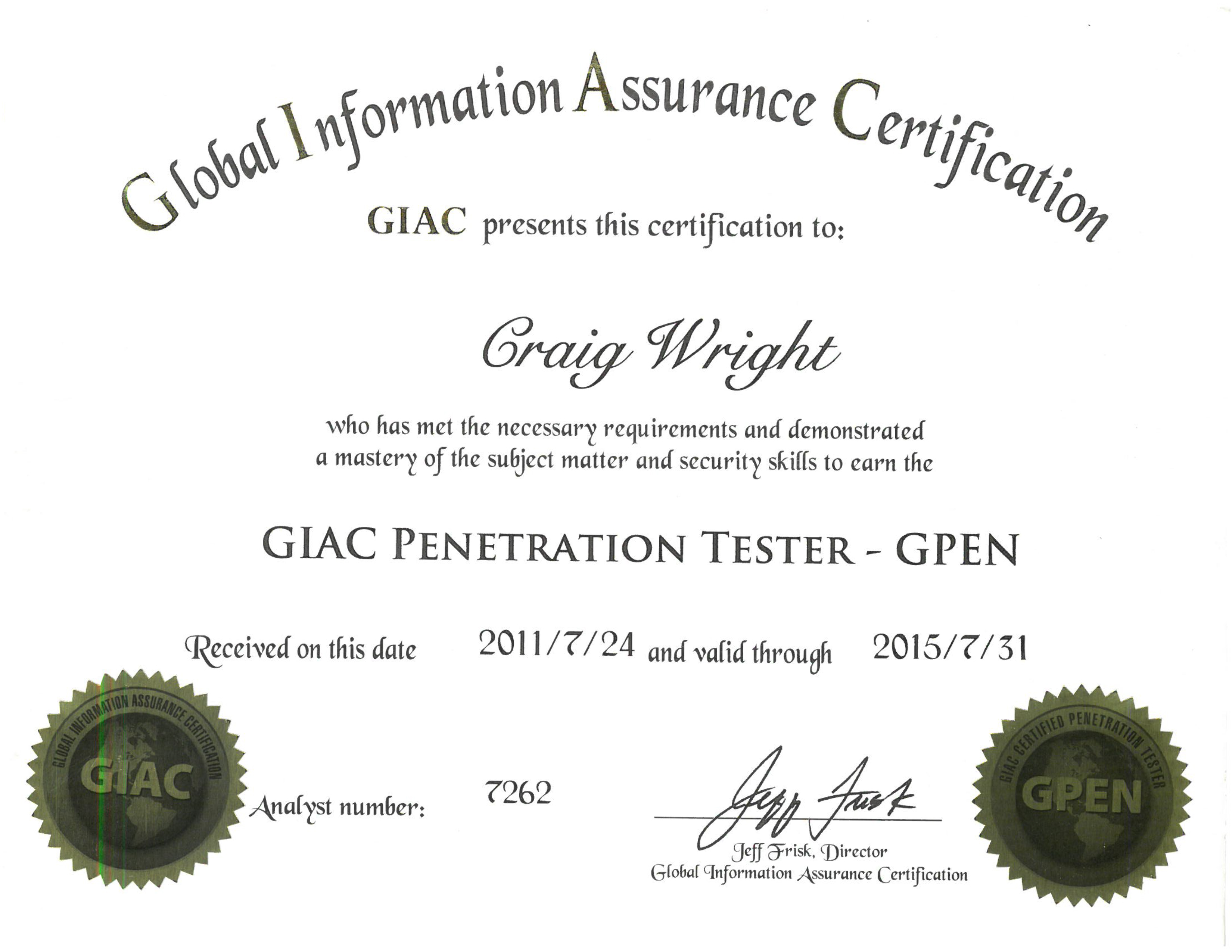 GIAC Penetration Tester - GPEN