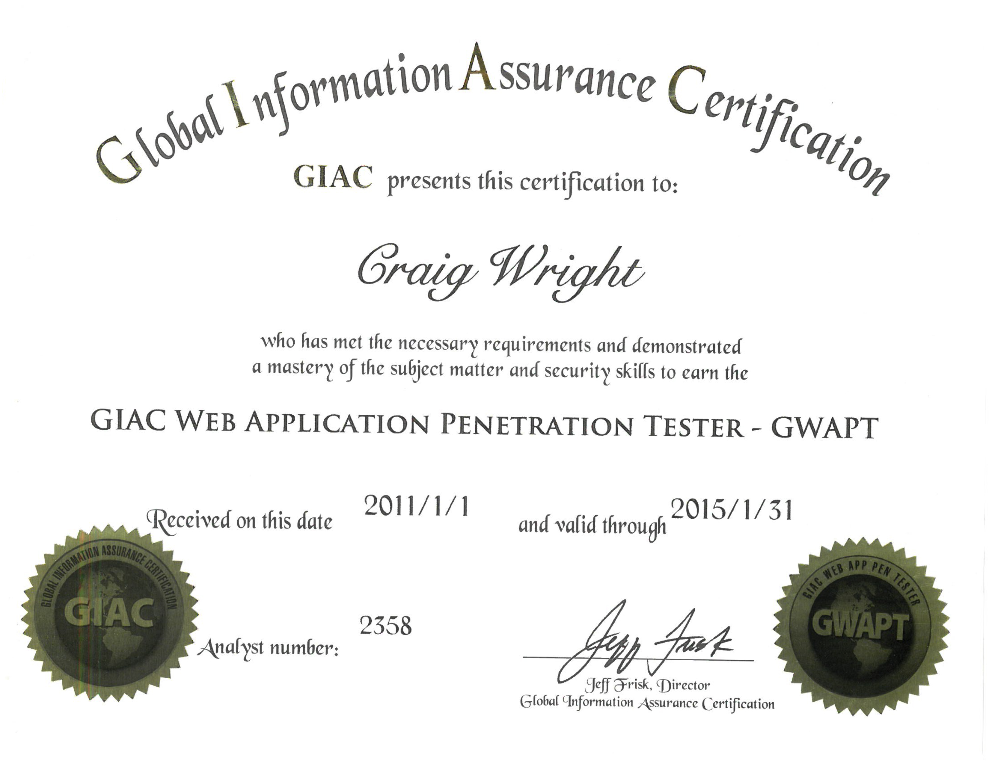 GIAC Web Application Penetration Tester - GWAPT