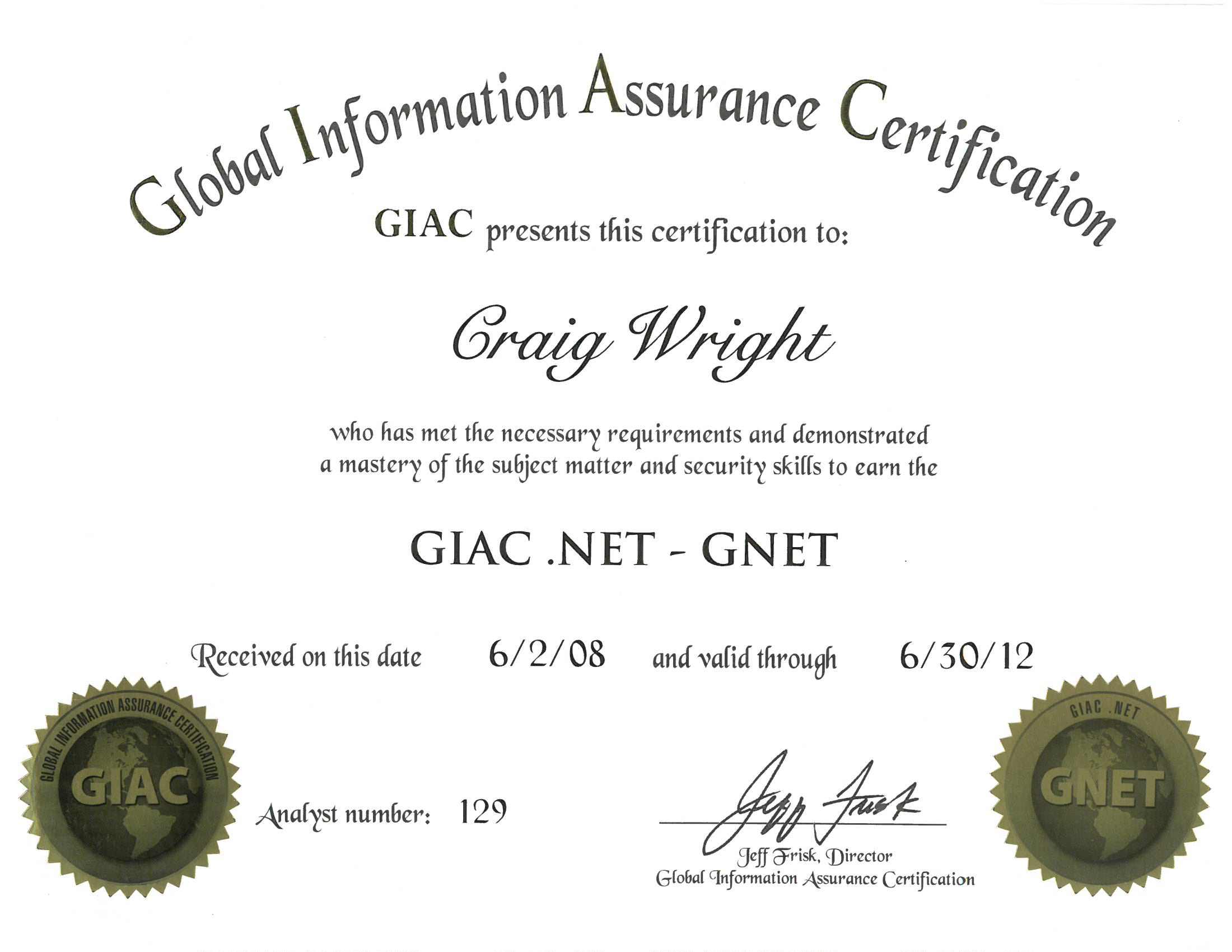 GIAC.NET - GNET