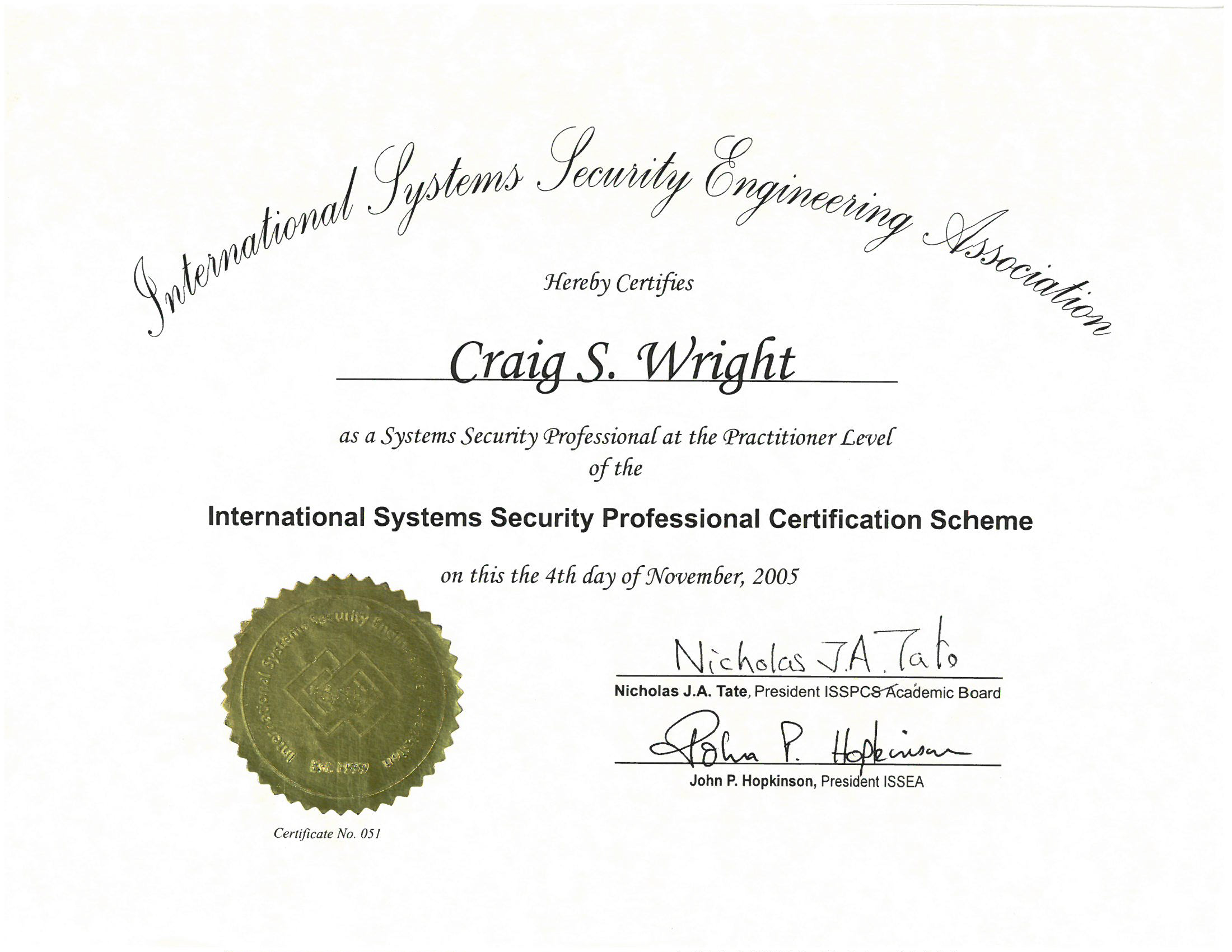 International Systems Security Engineering Association Systems Security Professional - Practitioner