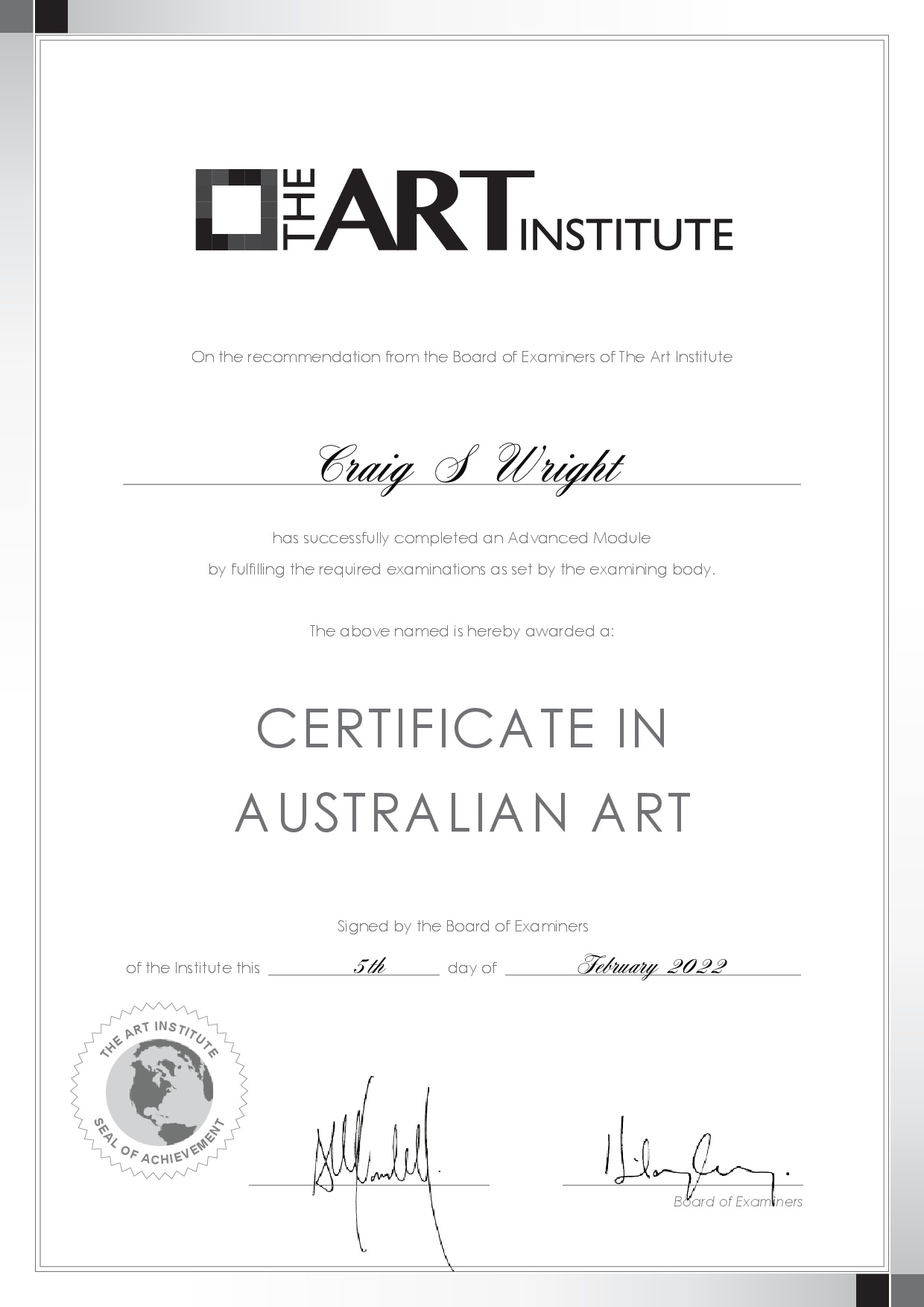 Certificate in Australian Art