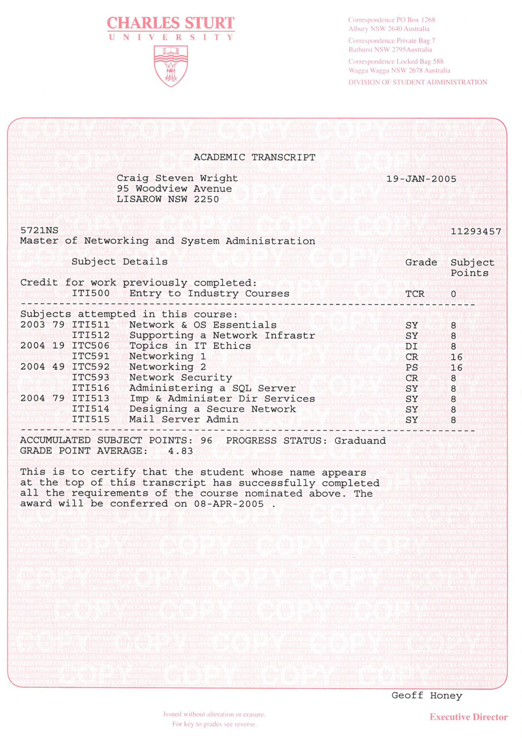 Academic Transcripts