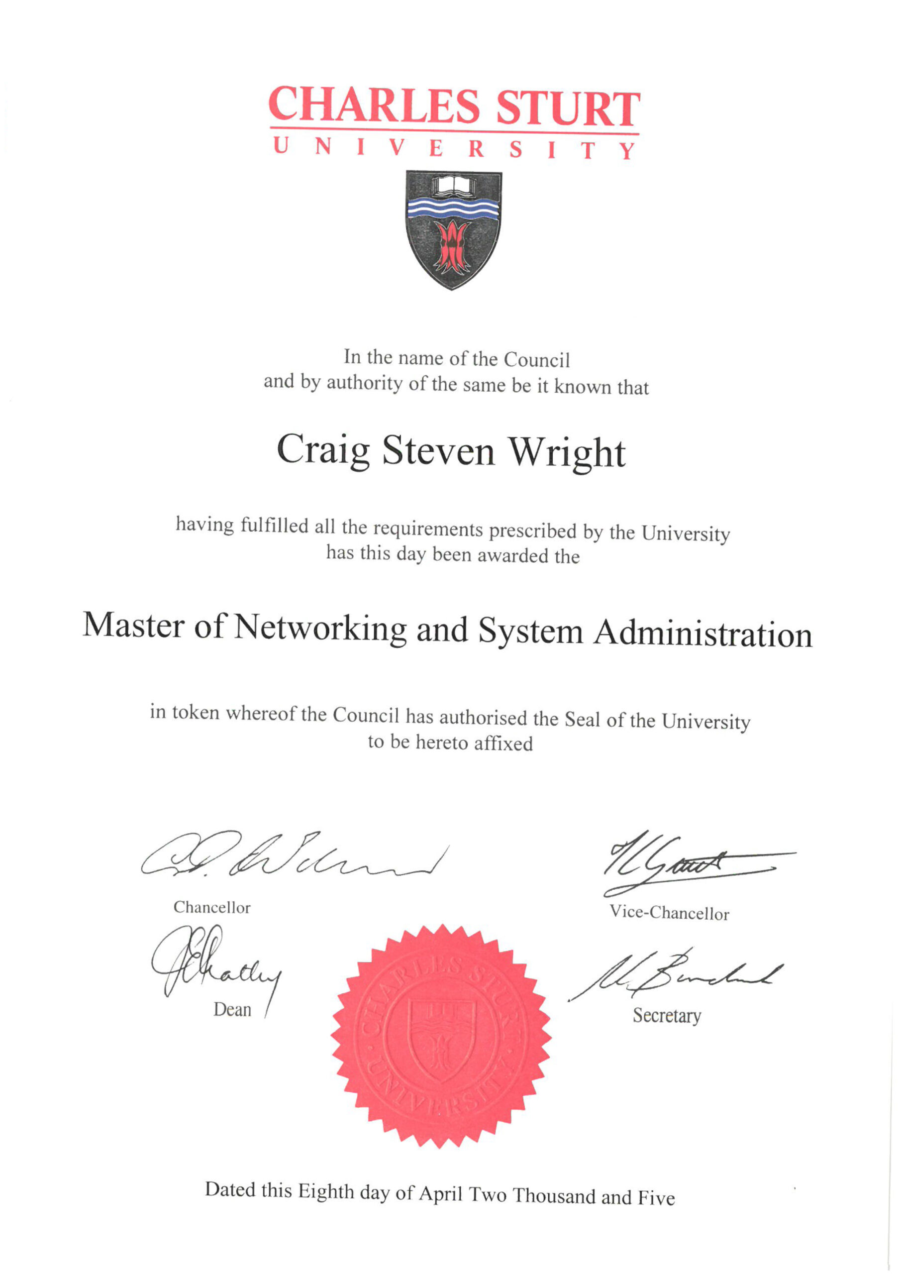 Master of Networking and Systems Administration