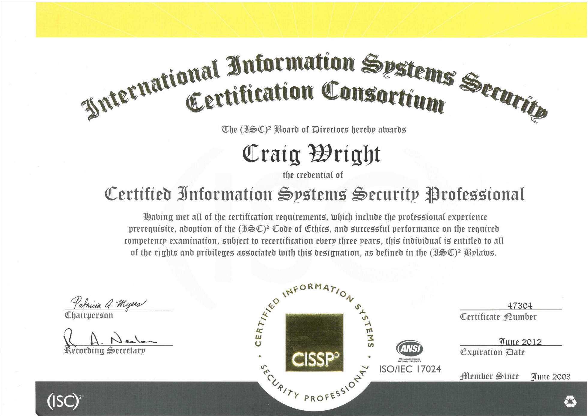 Certified Information Systems Security Professional