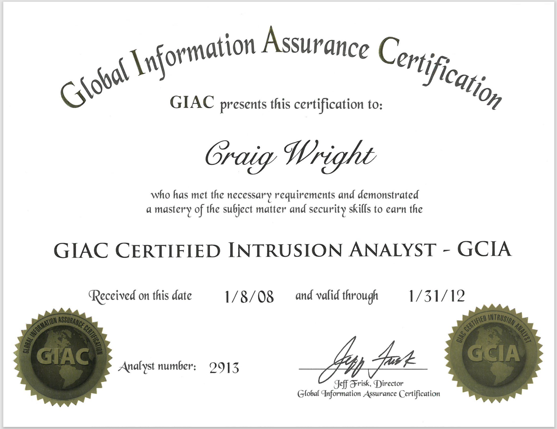 GIAC Certified Intrusion Analyst - GCIA