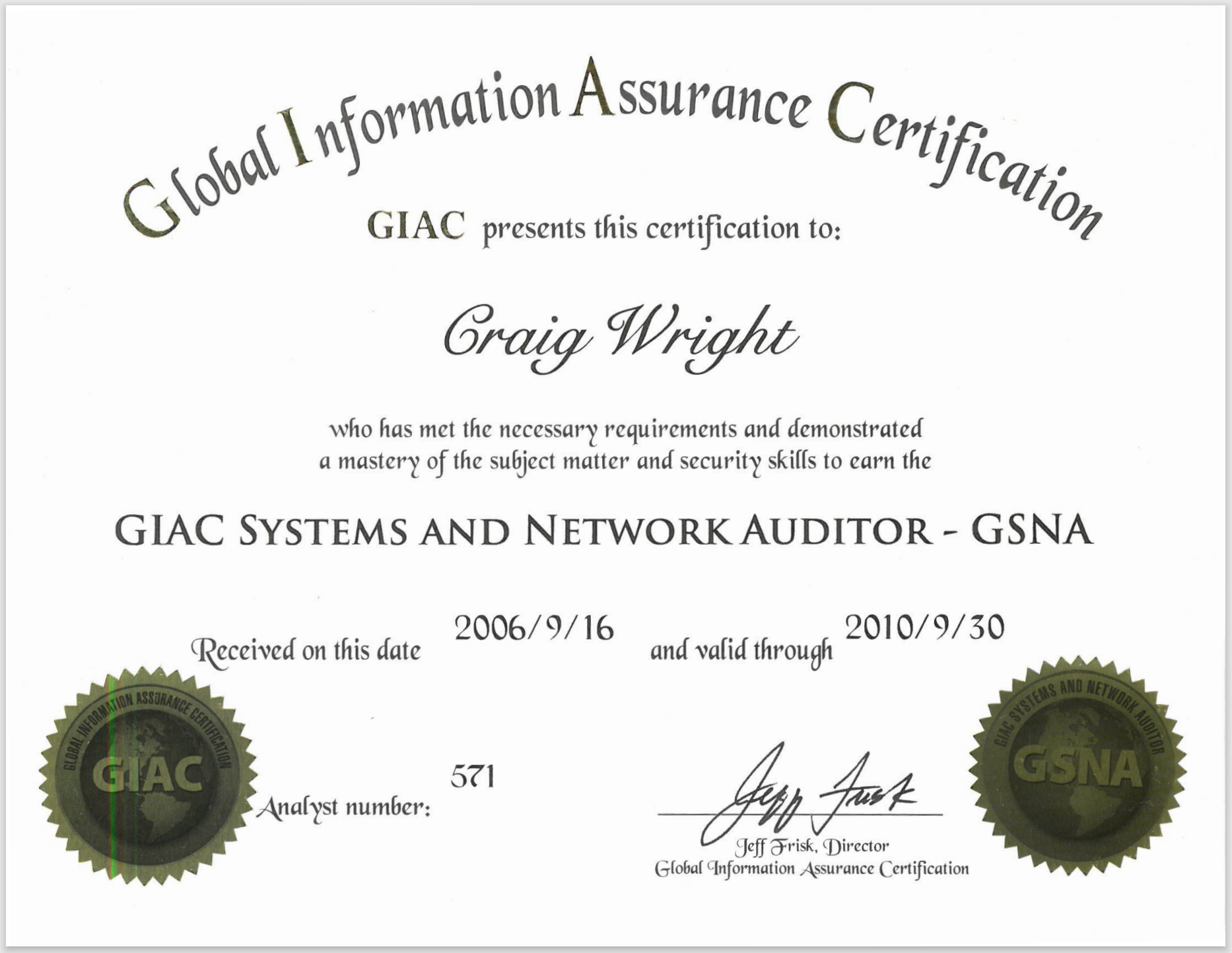 GIAC Systems and Network Auditor - GSNA